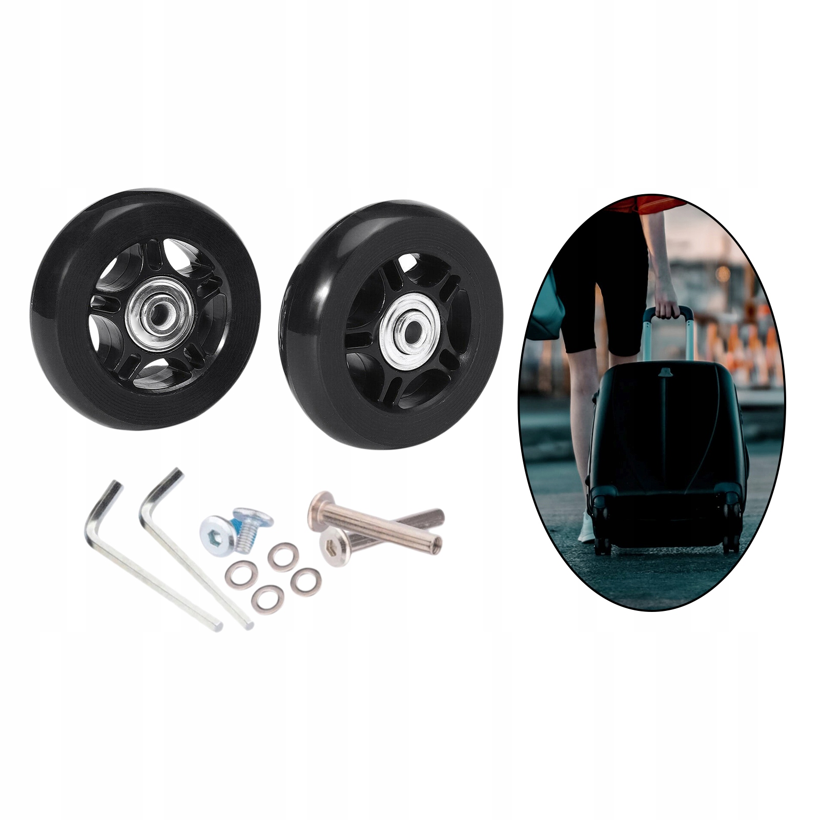 KÓŁKA DO WALIZKI BAGAŻOWEJ KÓŁKA ZAMIENNE KÓŁKA WYCISZAJĄCE GUMOWE Materiał dominujący inny