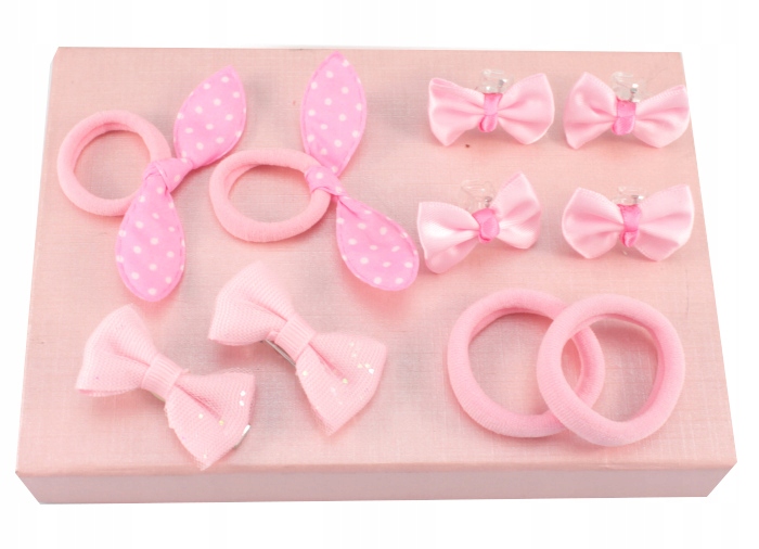 ZESTAW OZDÓB DO WŁOSÓW DLA DZIEWCZYNEK PUDROWY