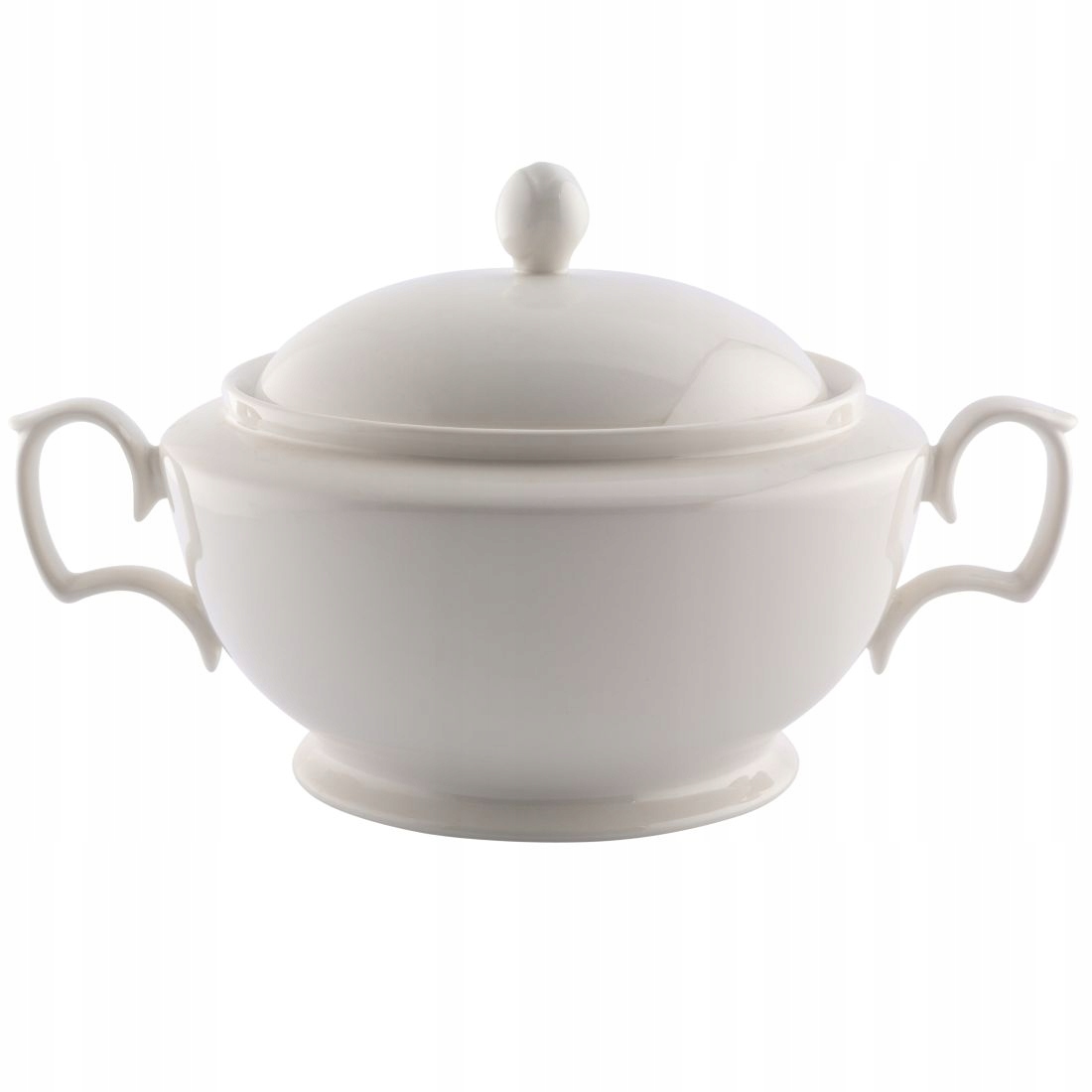 Elegantní porcelánová polévková váza s víkem MariaPaula Klasika Ecru 2,7 l