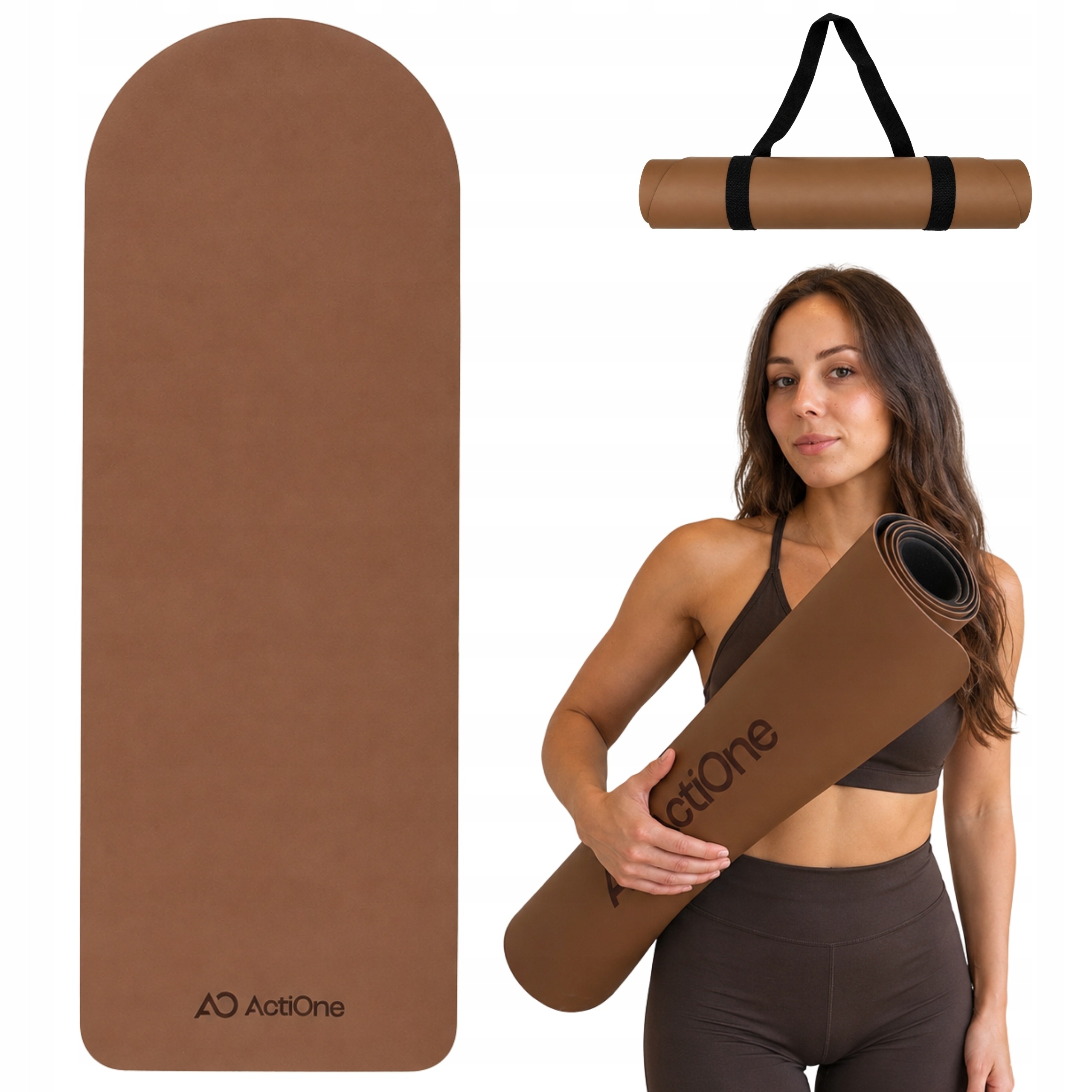 Mata Do Ćwiczeń Jogi Pilates+uchwyt Kauczukowa Cienka 4,5mm Miękka ActiOne