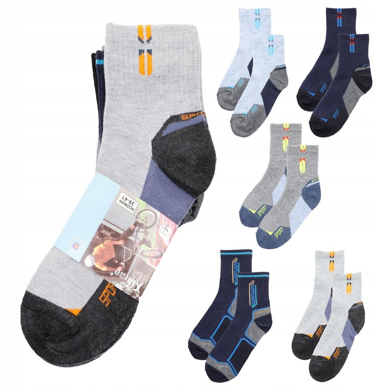 

5PAR Skarpetki Dziecięce Sport Chłopięce Bawełna