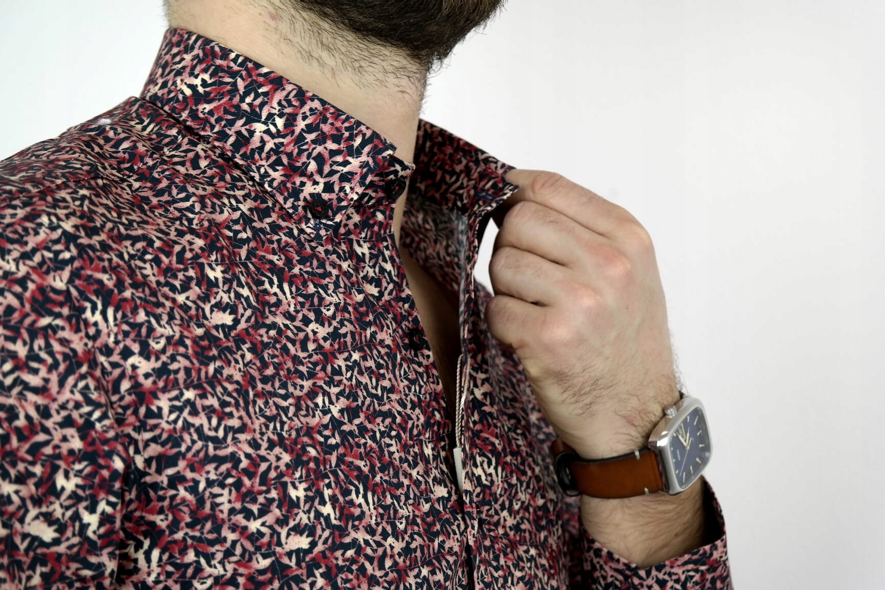 DANIEL BESSI Koszula męska fb732 Rozmiar L 41/42 Rodzaj kołnierzyka kołnierzyk