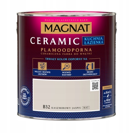Magnat Ceramic Kuchnia Łazienka 2,5L B32 Kaszmirowy Jaspis-FARBA Ceramiczna