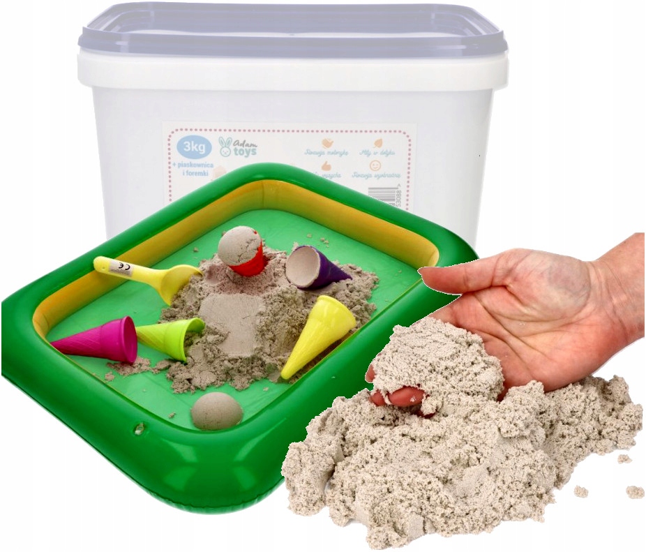 

Piasek Kinetyczny 3kg Foremki Piaskownica Natural