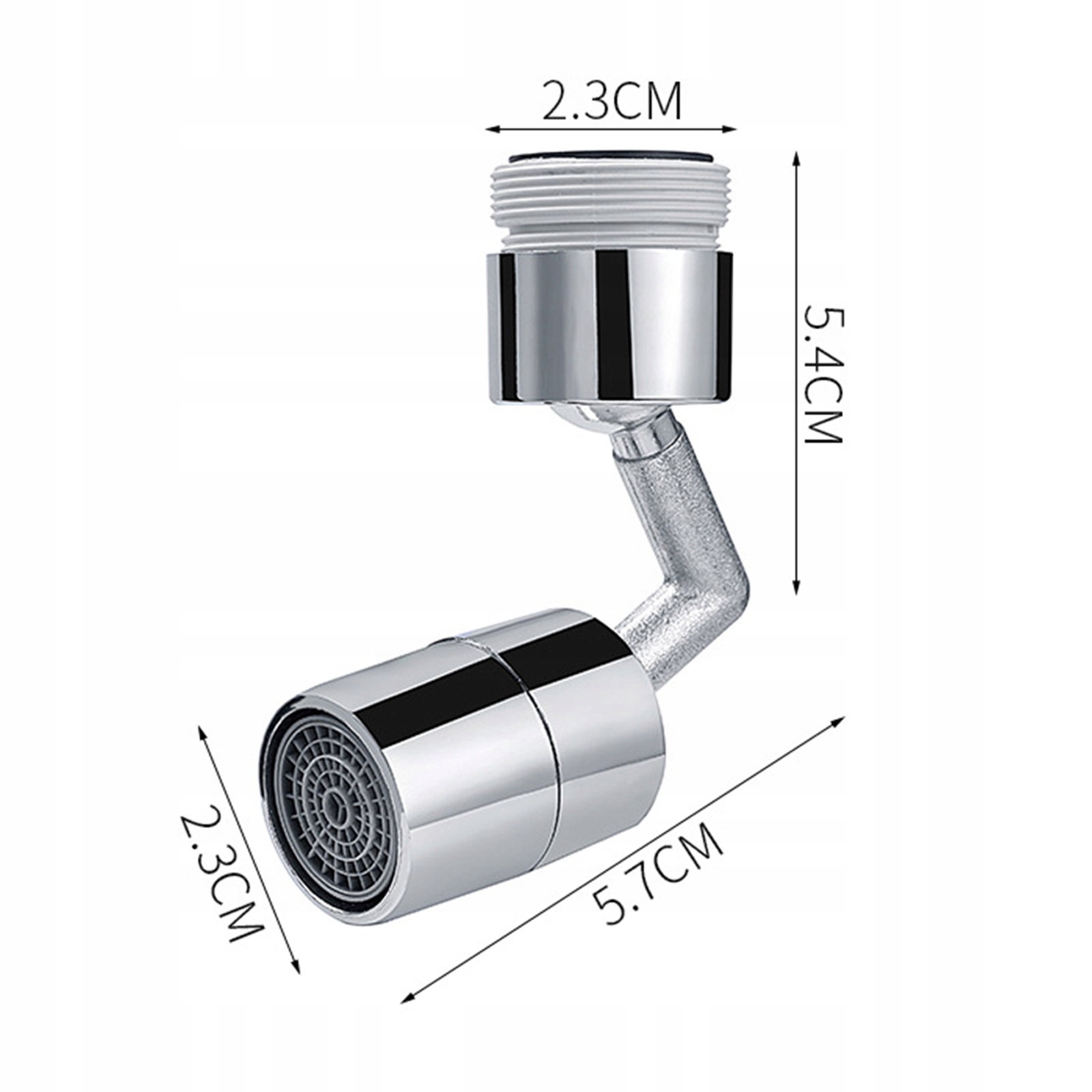 KRAN OBROTOWY PERLATOR 360° FILTREM DO BATERII Wysokość 1 mm
