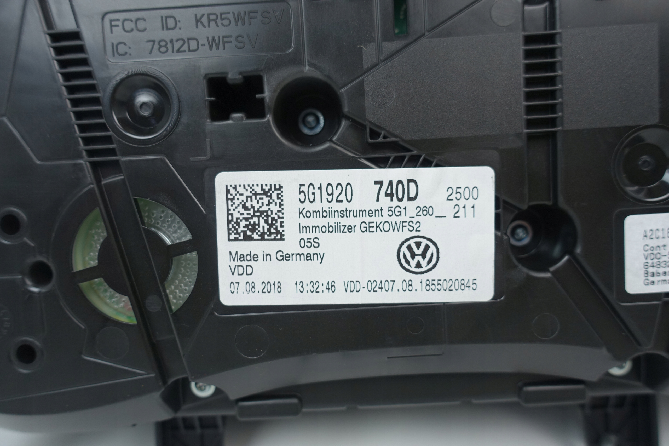 dials dials VW GOLF VII 7 5G 82944KM 5G1920740D