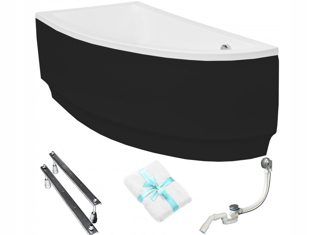 Besco Vana 150x70 Praktika levá s černým krytem sifon