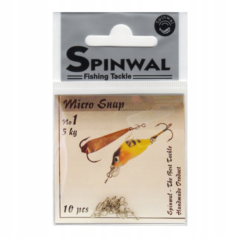 Agrafka mikro Spinwal rozmiar 1 wytrzymałość 1kg op.10szt. Micro Snap