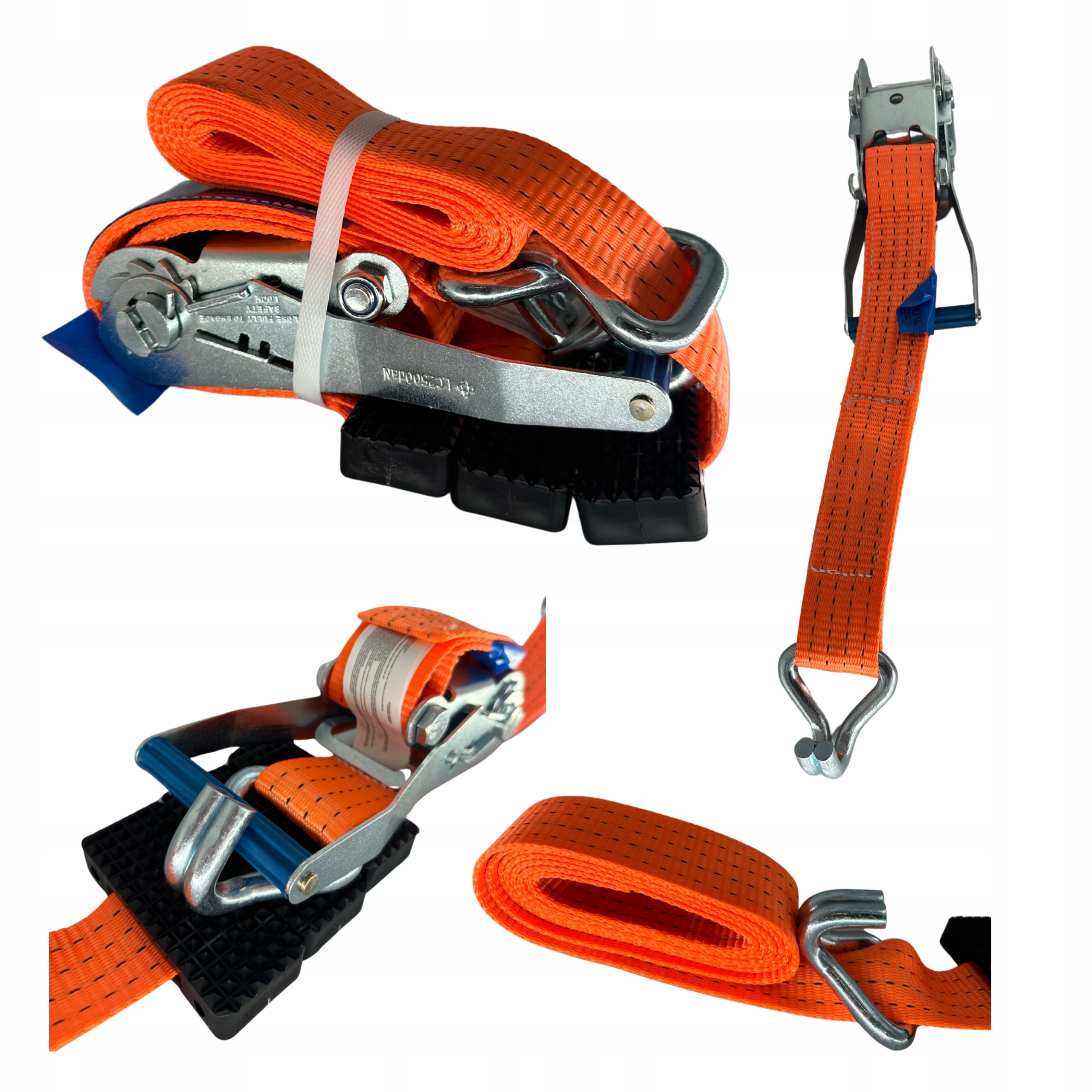 Přepravní pásy pro odtahové vozy 3 bodové 4T 3M oranžová kostka