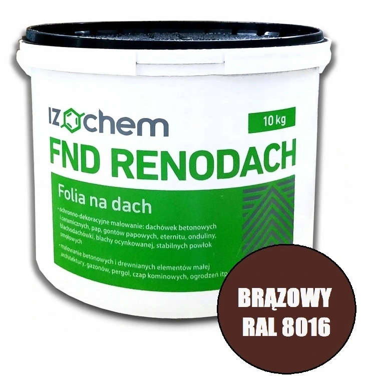 Renodach brązowa Folia do Blachy Papy Betonu Drewna Trwała Elastyczna 10kg