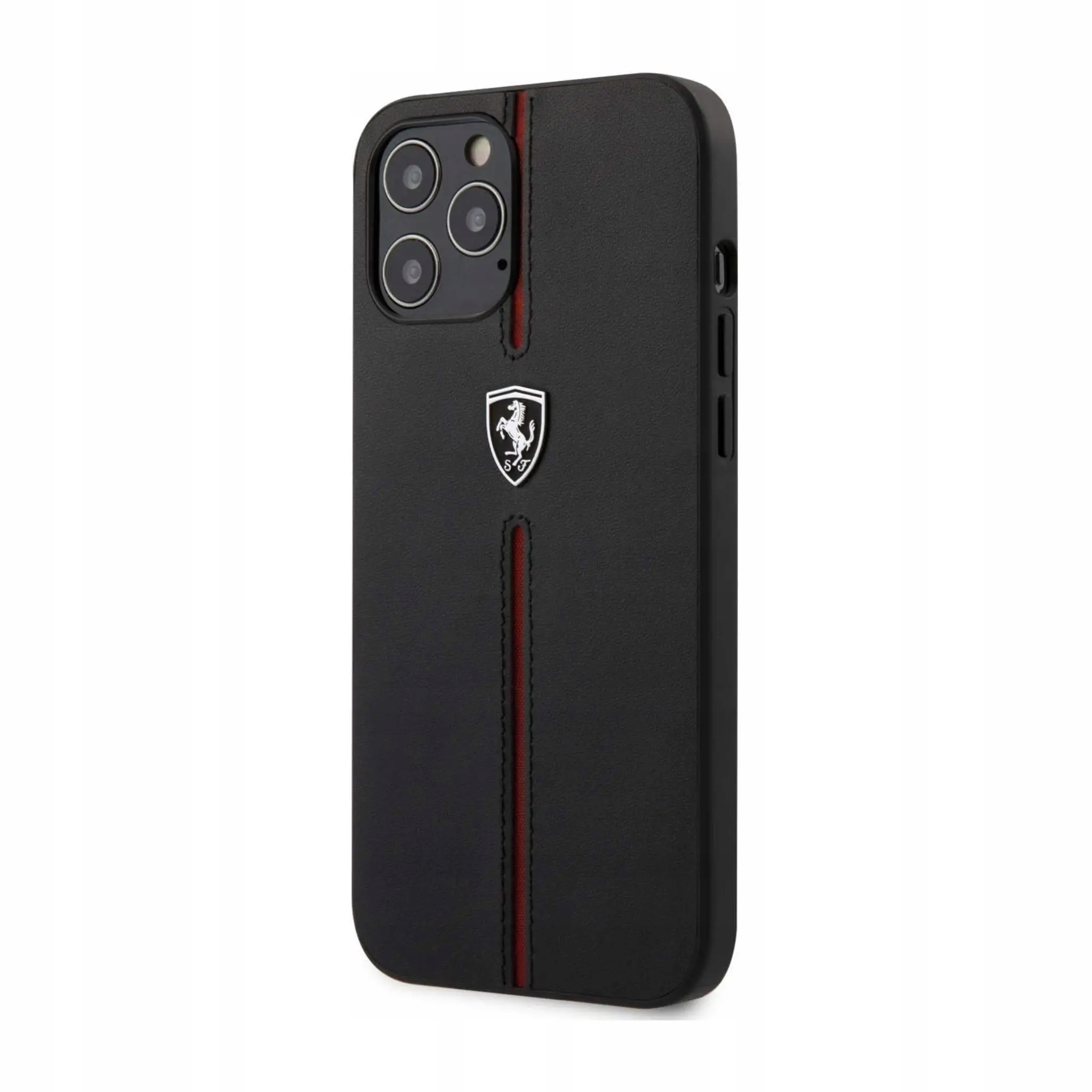 Etui Ferrari Off Track ze skóry i nylonu, czarne iPhone 12 Pro Max