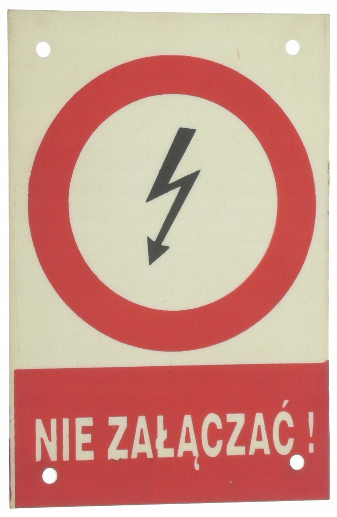 Tabliczka nie załączać 7,5x11,2 PCV