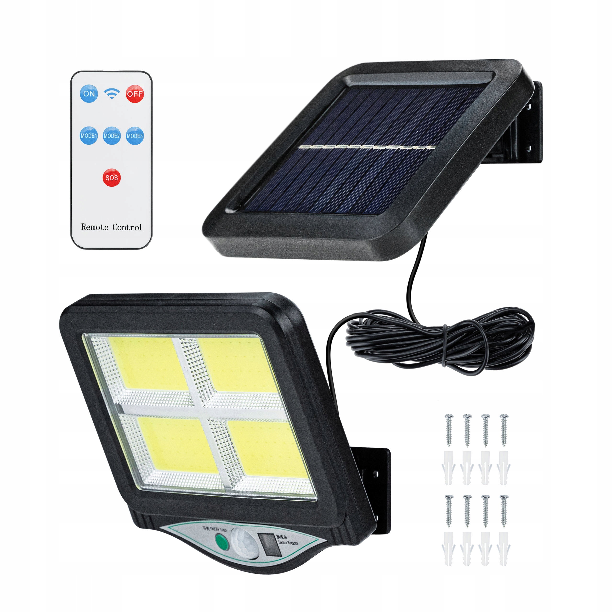 

Lampa Solarna 128 Led Czujnik Ruchu Osobny Panel