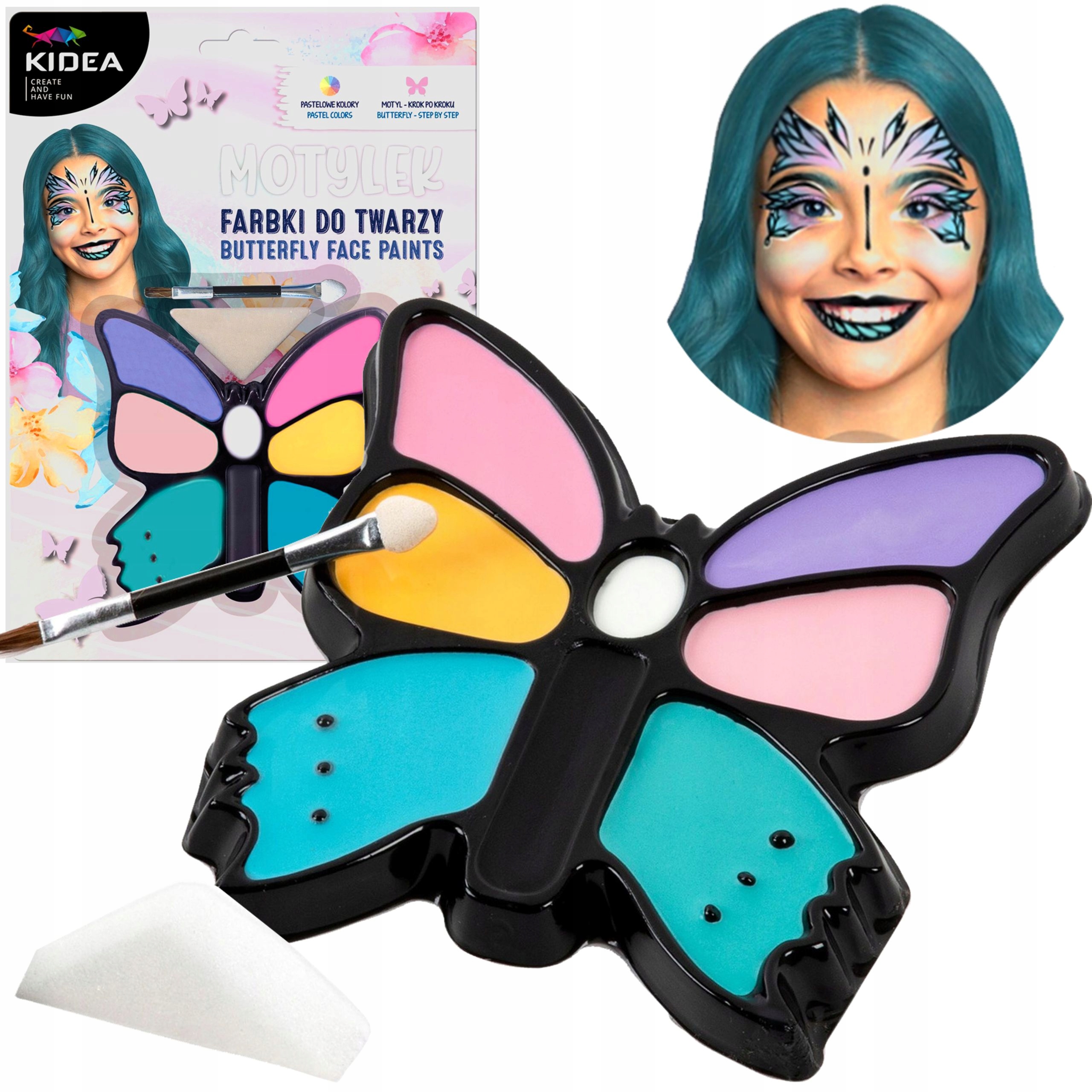 

Farbki Do Malowania Twarzy Kidea 8x kolor Motylek