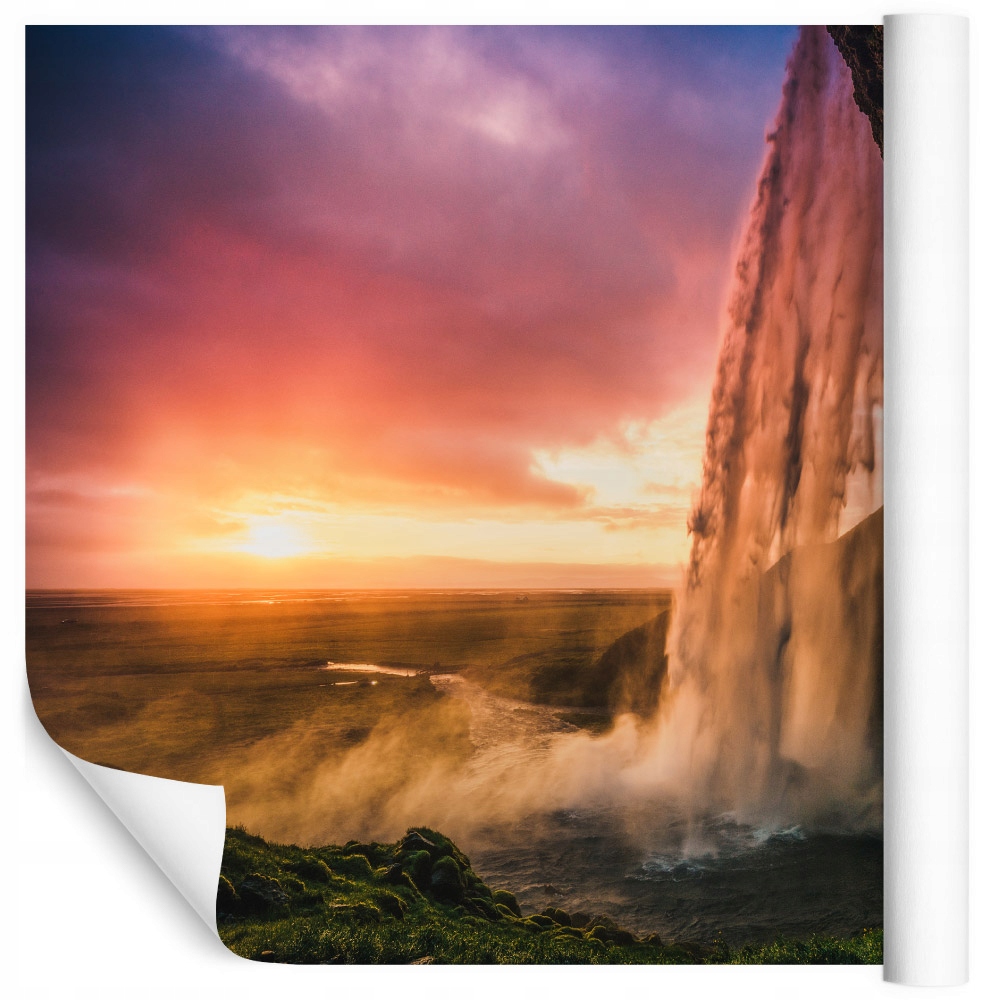 Fototapeta do obývacího pokoje vodopád nebe skály 180x270