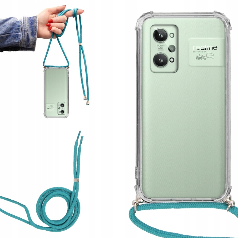 

Etui Crossbody do Realme GT2 Pro Turkusowy Sznurek