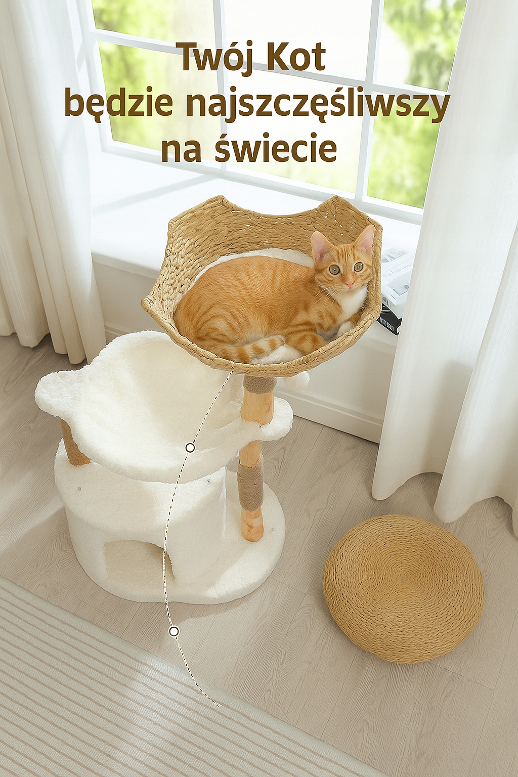 Levně Škrabadlo pro kočky Petepela – moderní design, přírodní dřevo, prémiová kvalita!