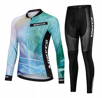 DAMSKI STRÓJ NA ROWER DŁUGI RĘKAW ŻEL