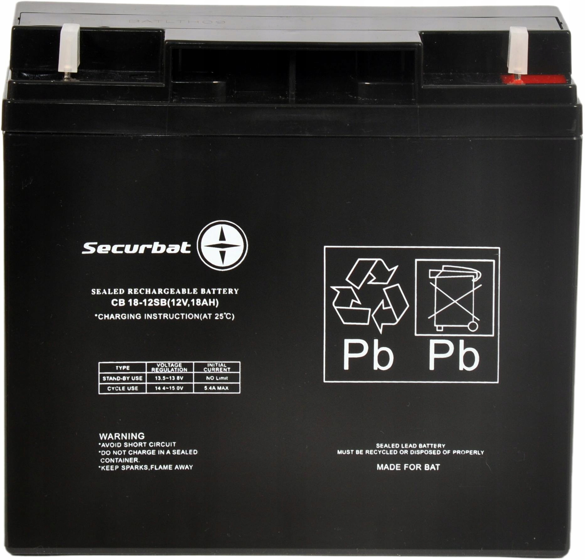 Akumulator 12V 18Ah Bezobsługowy Vrla Agm Centrala Alarm Ups