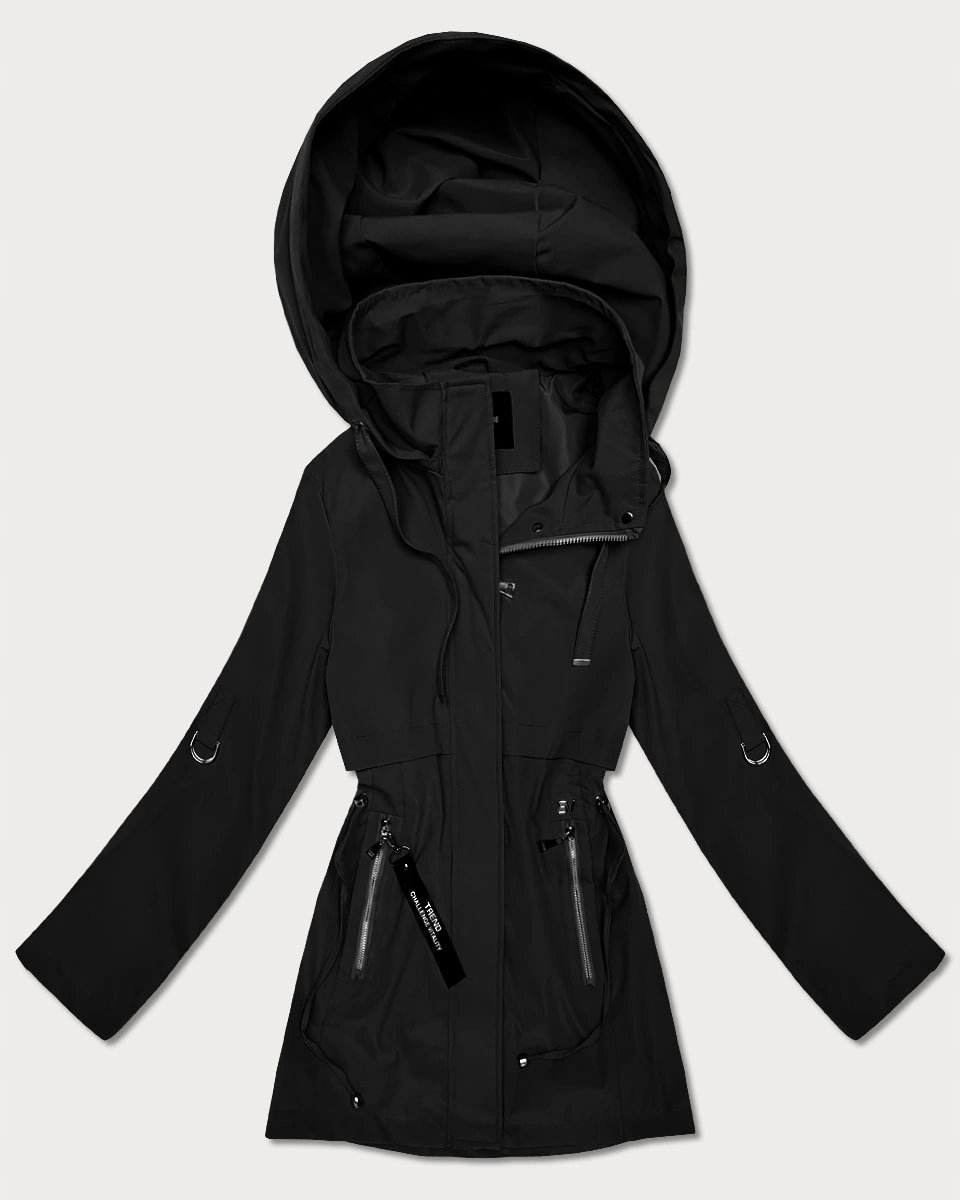 Tenká Bunda Kapuce KK60410 Černá XXL (44)