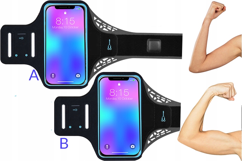 SPORTOWA OPASKA NA RAMIĘ NA TELEFON ETUI NERKA DO BIEGANIA ODBLASK LED Model BK