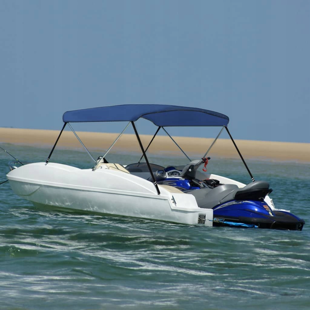 Daszek bimini do łodzi, 2 pałąki, granatowy, 150x