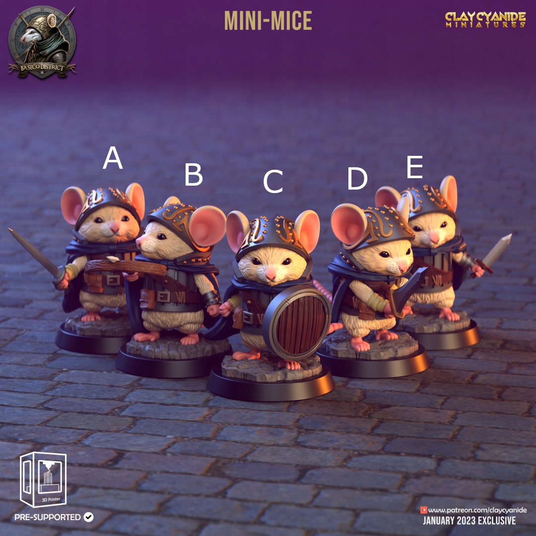 Mini-mice Clay Cyanide Miniatures 28 mm