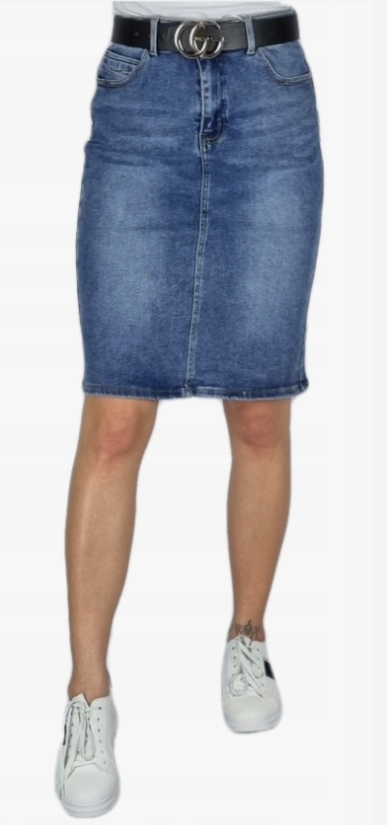 M.SARA MODNA SPÓDNICA JEANSOWA WYSZCZUPLAJĄCA ELASTYCZNA Wzór dominujący bez wzoru