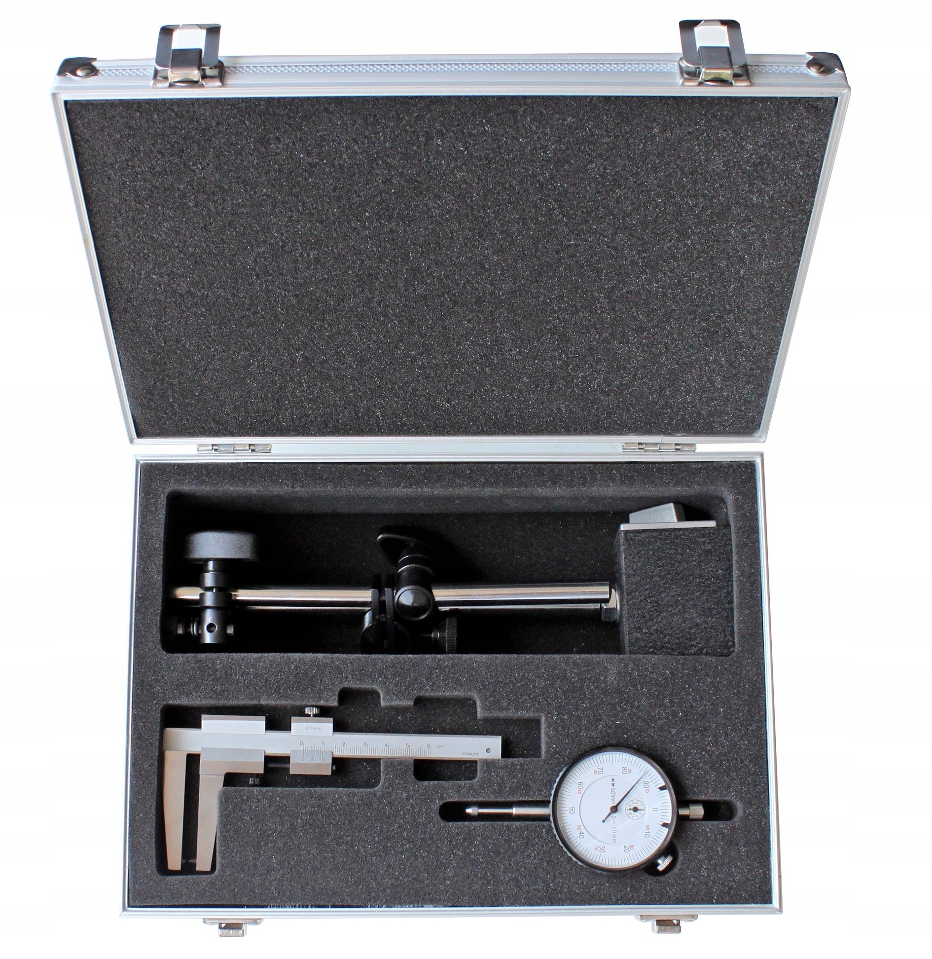 ZESTAW: PODSTAWA, CZUJNIK ZEGAROWY, SUWMIARKA