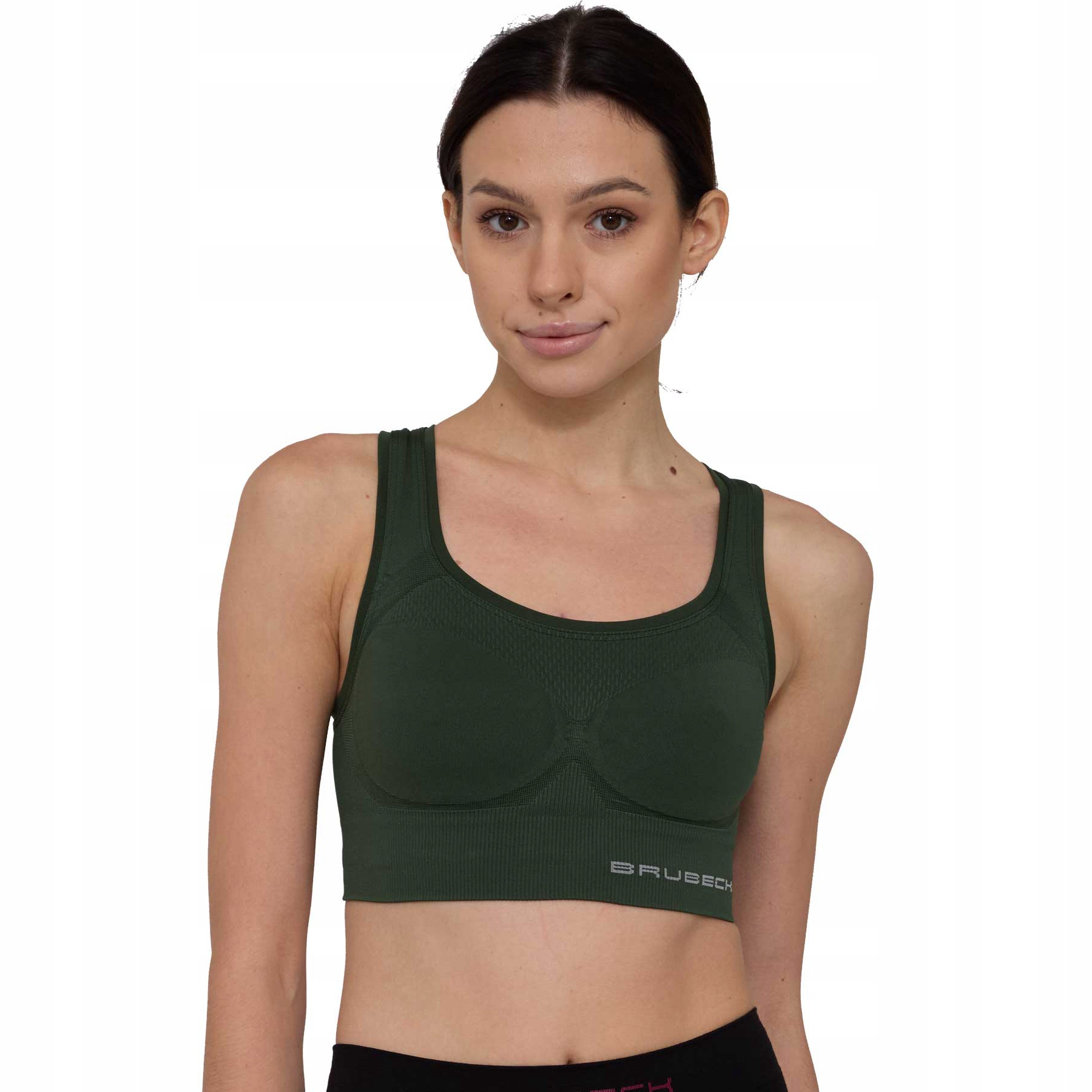 Stanik Sportowy Brubeck Crop Top Gym Zielony XL