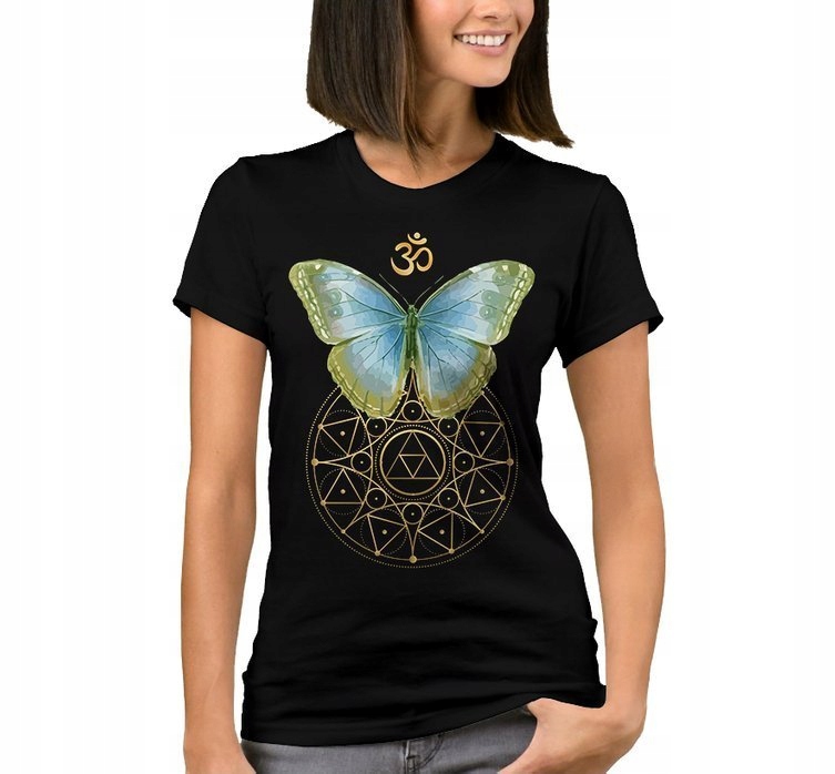 

Koszulka z Nadrukiem Yoga Joga Motyl Medytacja Xs