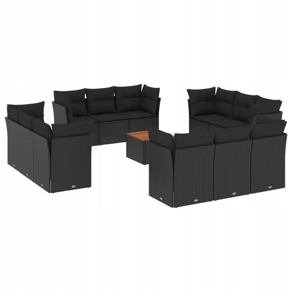 Set zahradního nábytku vidaXL černý 13 el.