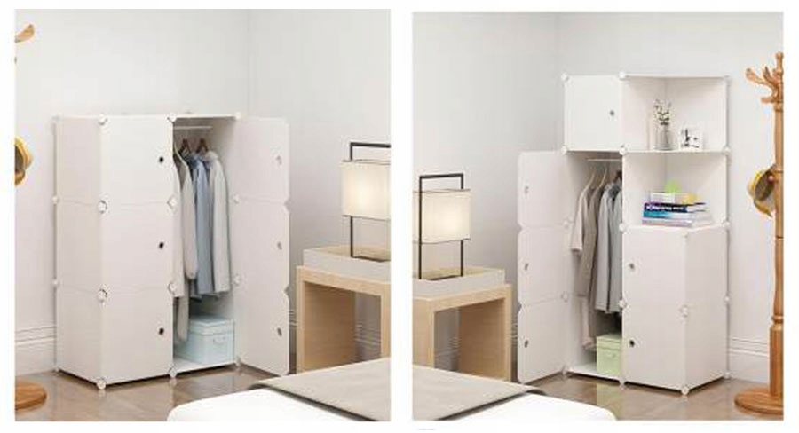 VEĽKÁ MODULÁRNA ŠATNÍKOVÁ SKRIŇA BIELA PRIESTRANNÁ SKRINKA Výška nábytku 148 cm