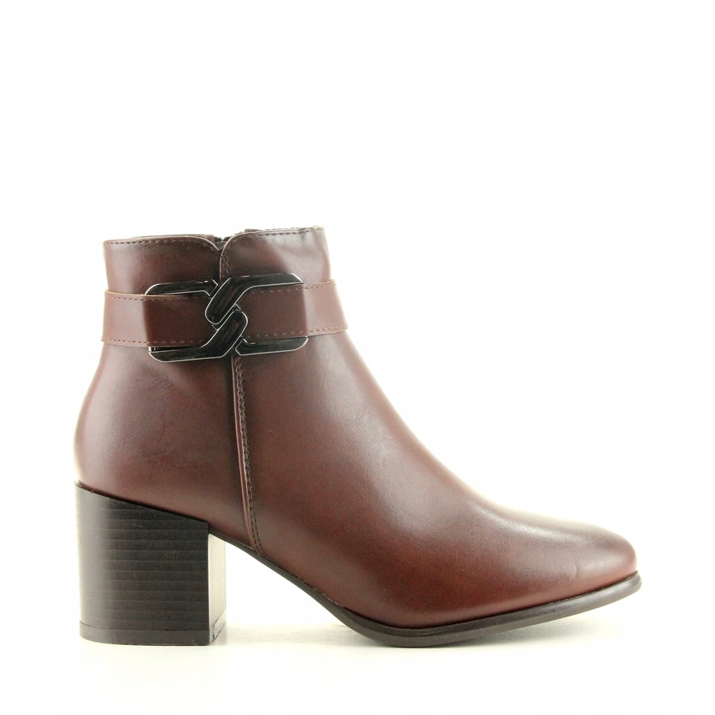 iBUTY BOTKI Z ŁAŃCUCHEM SERGIO 304 BRĄZOWE 38 Kod producenta BT-304 BRĄZOWE PU 38