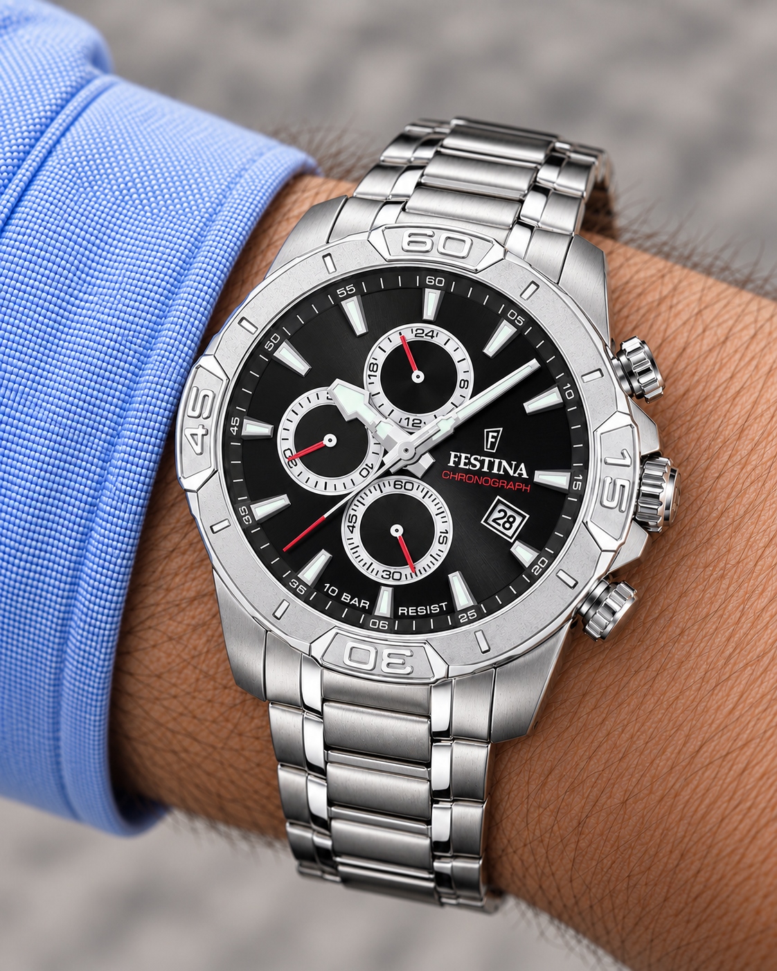 Pánské Hodinky Festina Timeless Chrono F20704/6 45,00 mm 10ATM