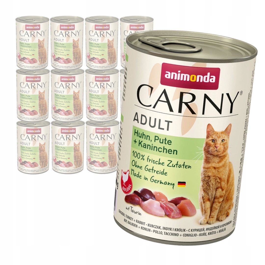 Levně Animonda Carny Adult 12x400g Mokré Krmivo Pro Kočky Krůta Králík