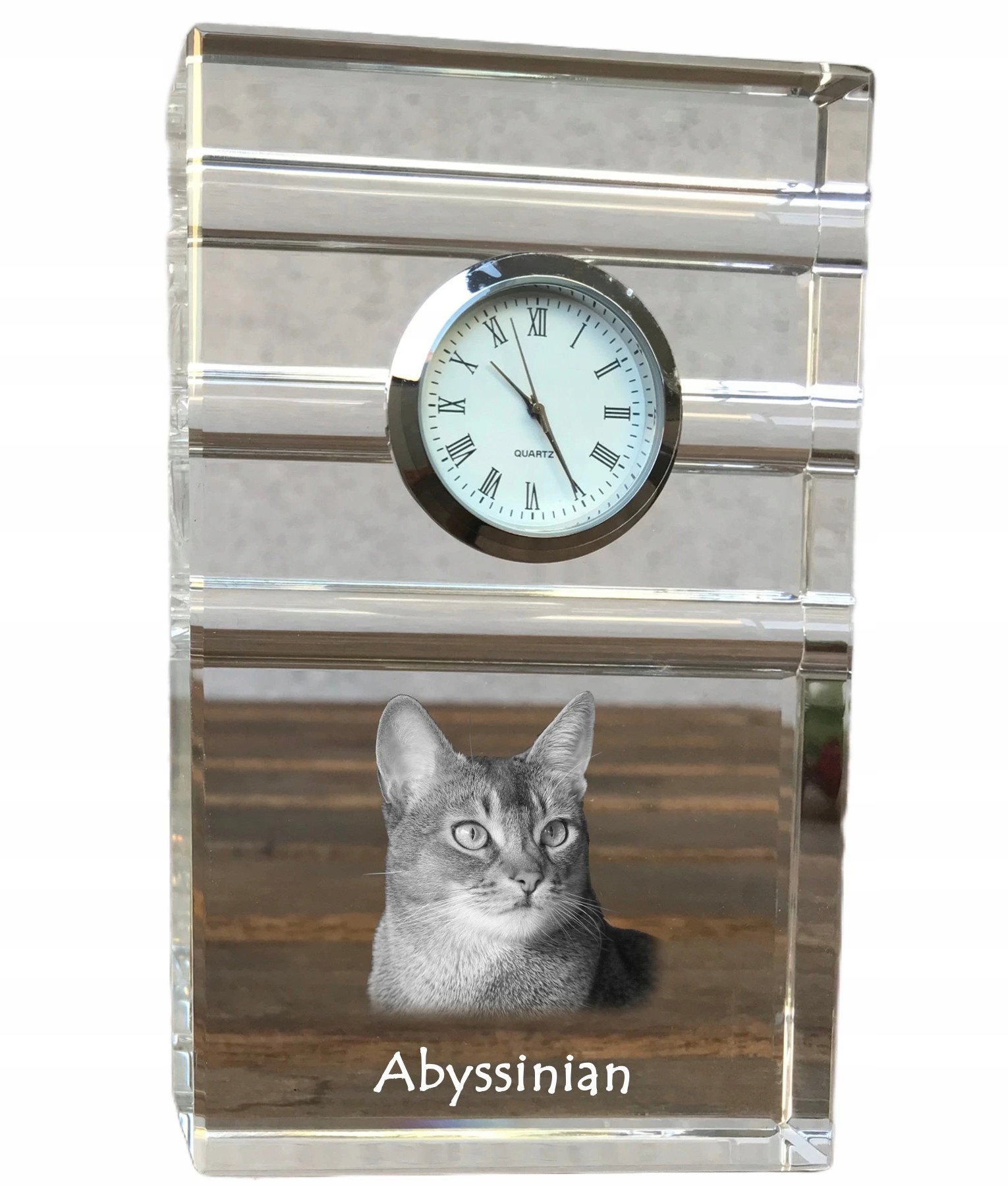 Abesínske krištáľové stolové hodinky s vašou fotografiou, suvenír