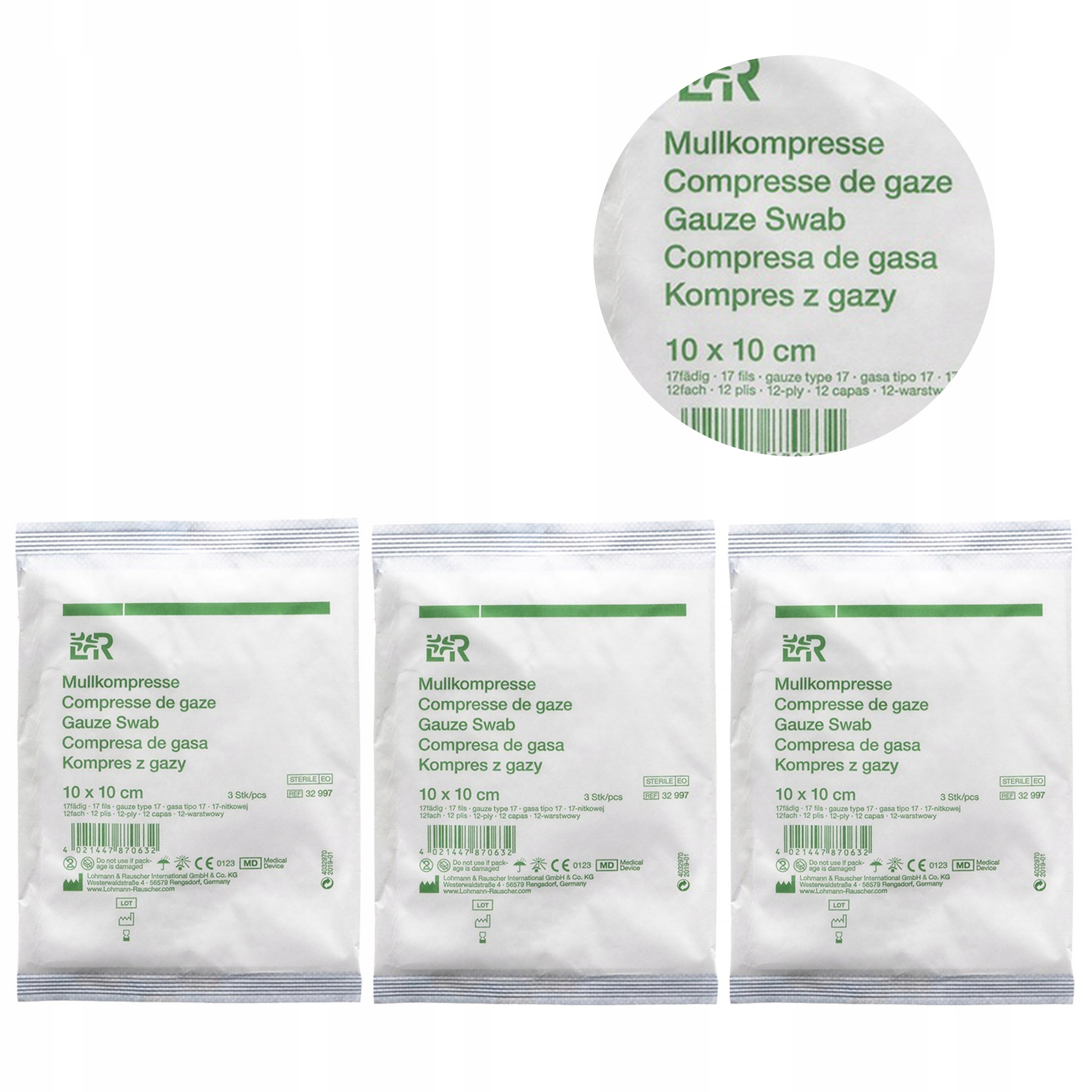 

Kompres Z Gazy L&r 10X10CM Opakowanie 3 Sztuki