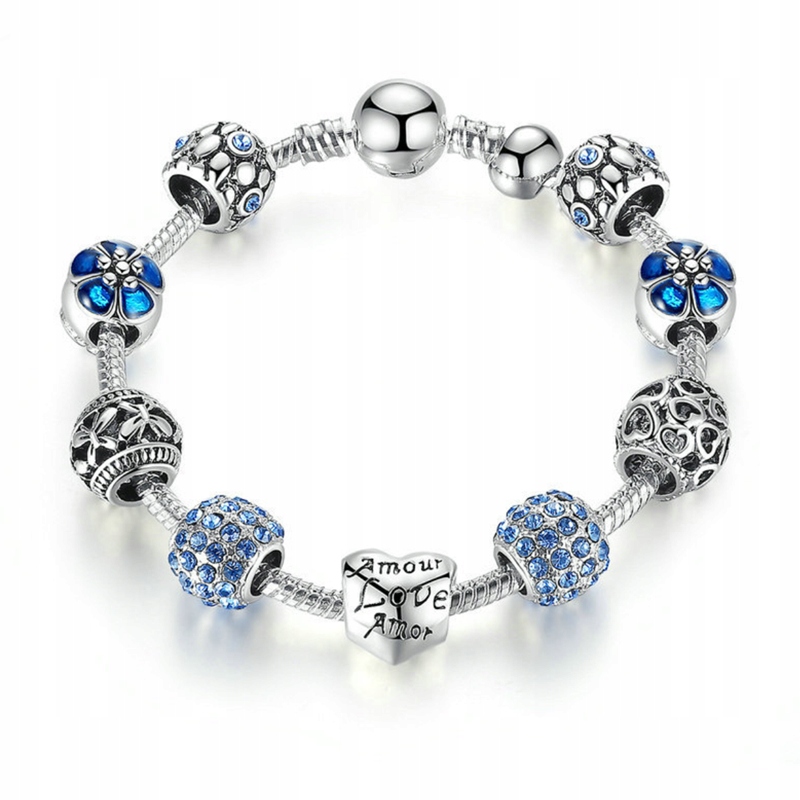 

Bransoletka Modułowa Srebrna 925 Charms Murano