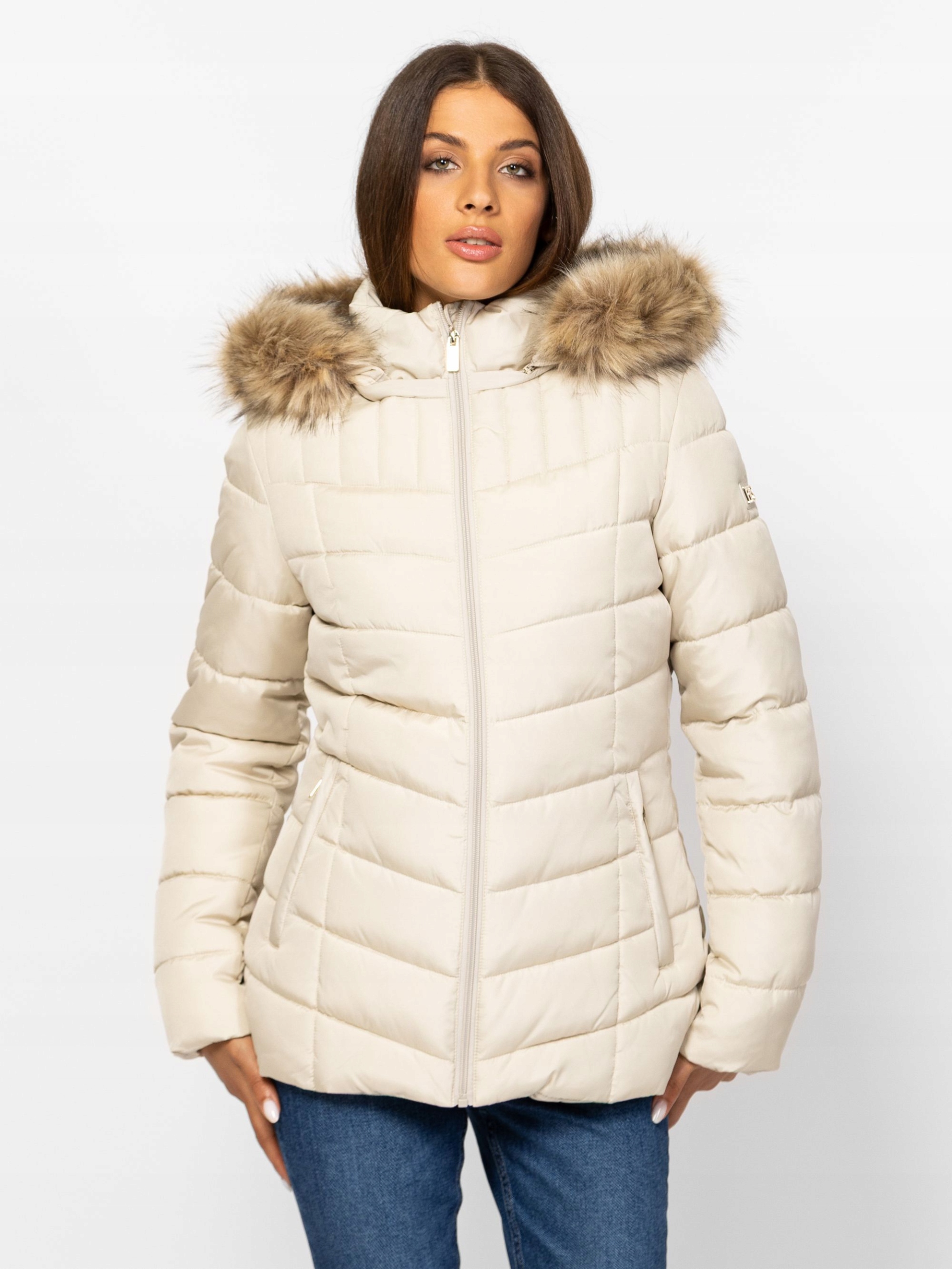 Heavy Tools Dámská Zimní Bunda S Kapucí Prošívaná Narla Ivory Krémová XL