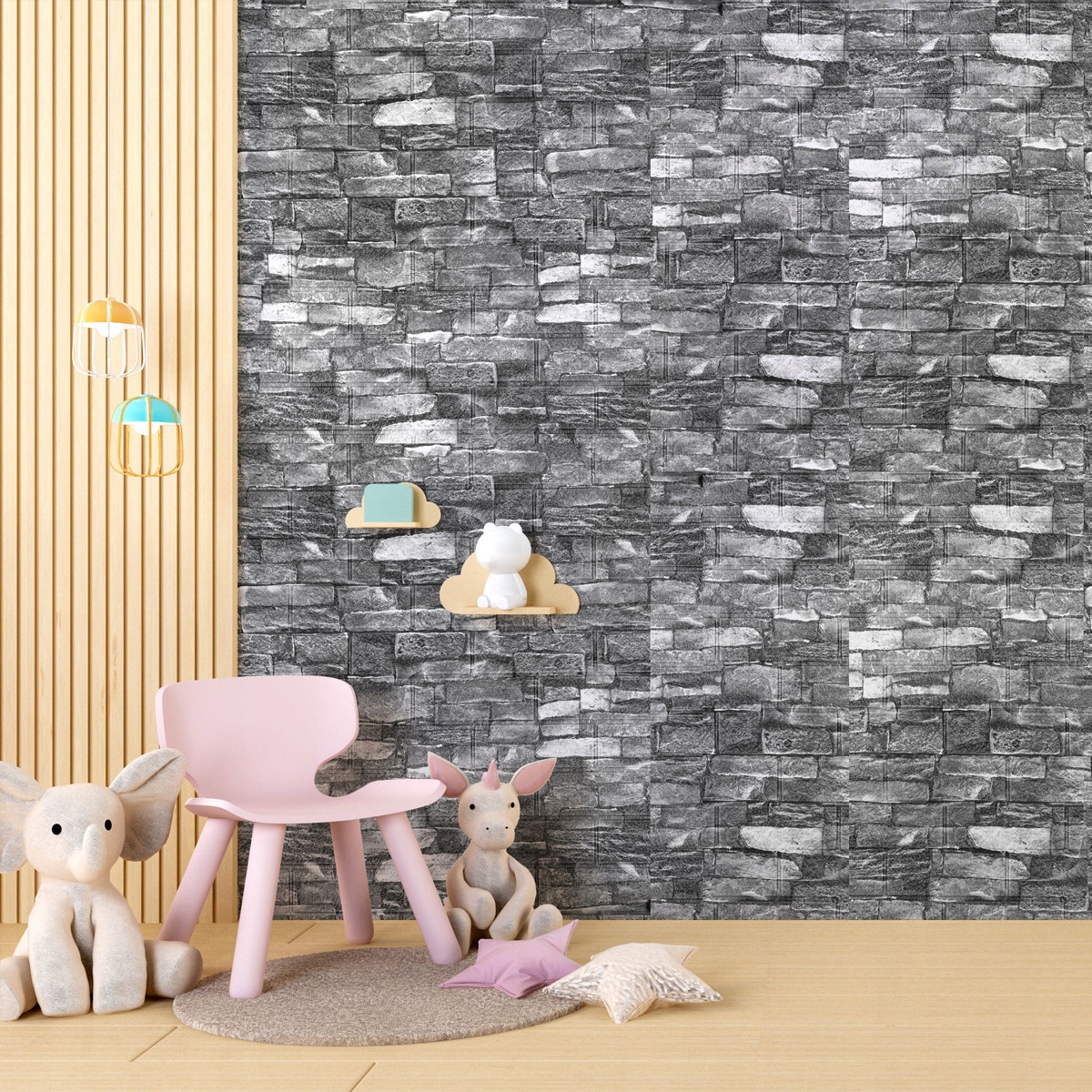 x10 PANEL PANELE ŚCIENNE 3D SAMOPRZYLEPNE KAMIEŃ CEGŁA TAPETA MUR IMITACJA Marka Domzpaneli