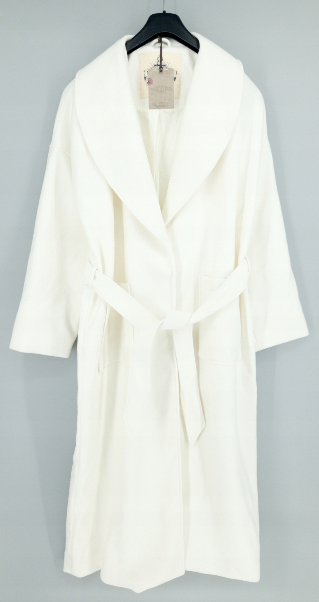 Bílý kabát s vázáním Dreimaster XXL