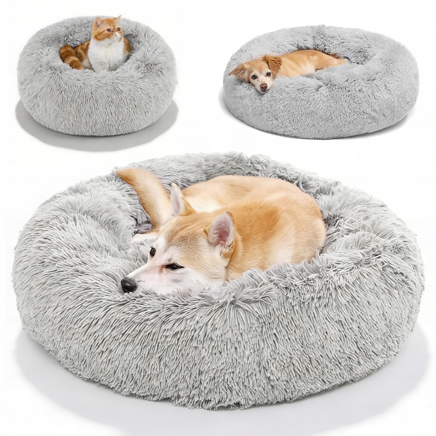 Kulatý Tvar Pelíšek Pro Psa Kočku Chlupaté Měkké Potah Teplé