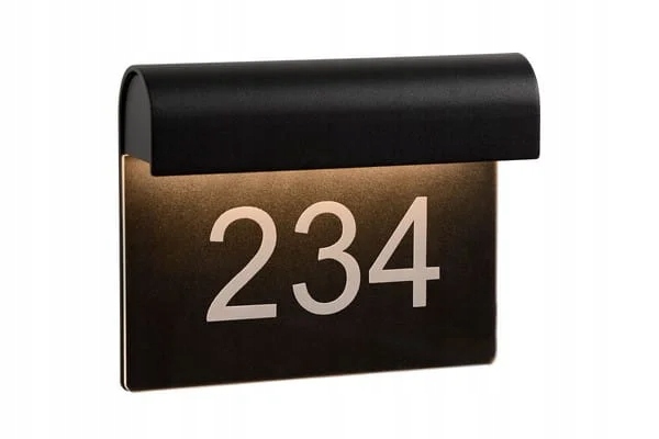 Venkovní nástěnné svítidlo s číslem domu Led, černá, 3000K Lucide