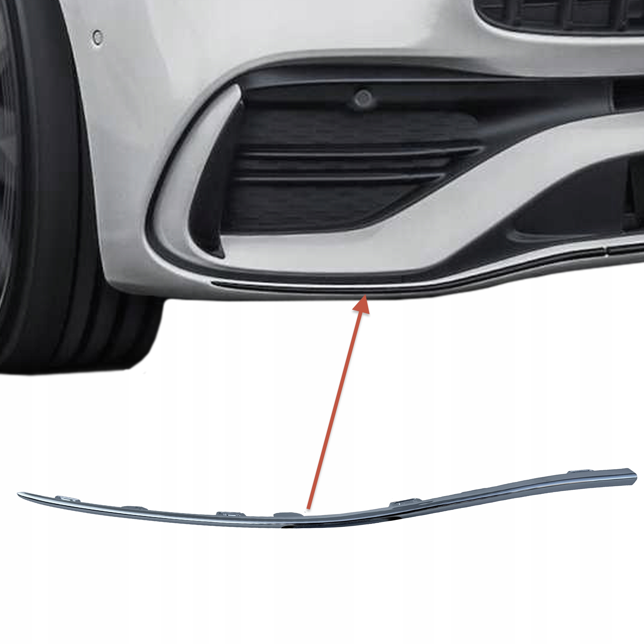 Chromová ozdobná lišta nárazníku Mercedes C-klasa W206 Amg pravá a206