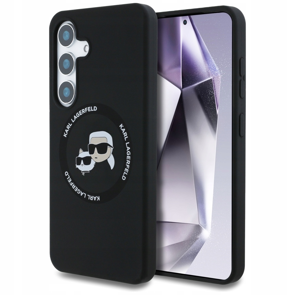Silikonový Pouzdro Karl Lagerfeld s dvojitými hlavicemi a kruhovým MagSafe pro Samsung