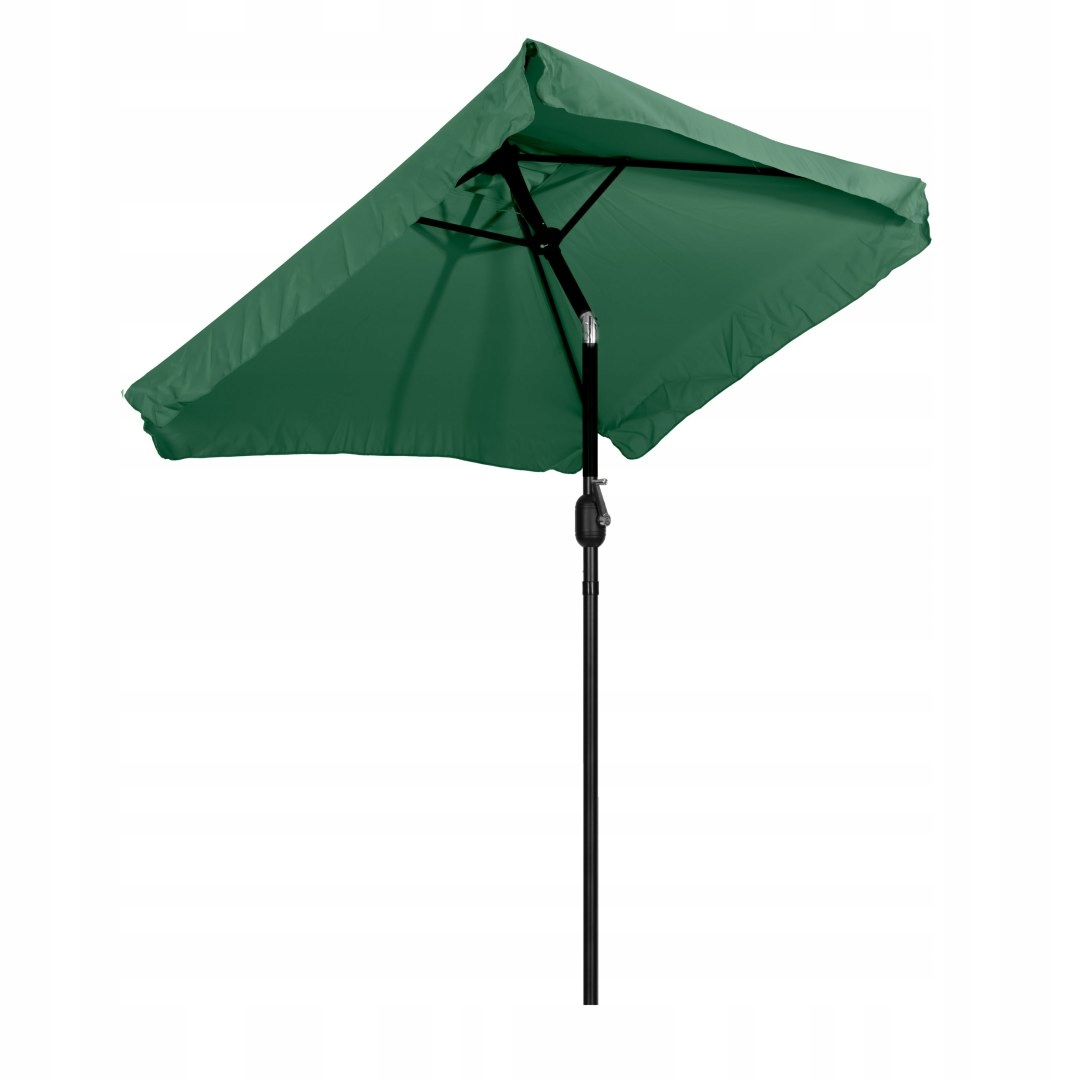 PARASOL OGRODOWY DUŻY SKŁADANY ŁAMANY SKOŚNY 200X140CM Z KORBĄ ZIELONY
