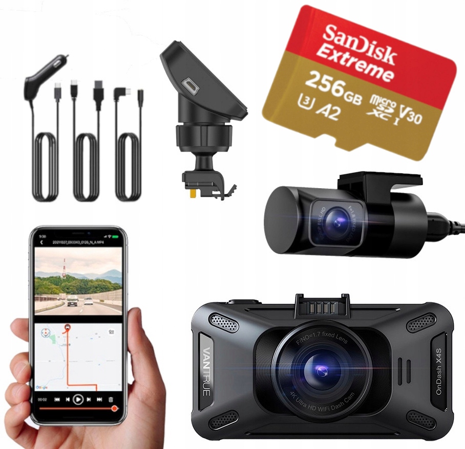 

Rejestrator Vantrue X4S Dual Duo 2CH Wifi 256GB