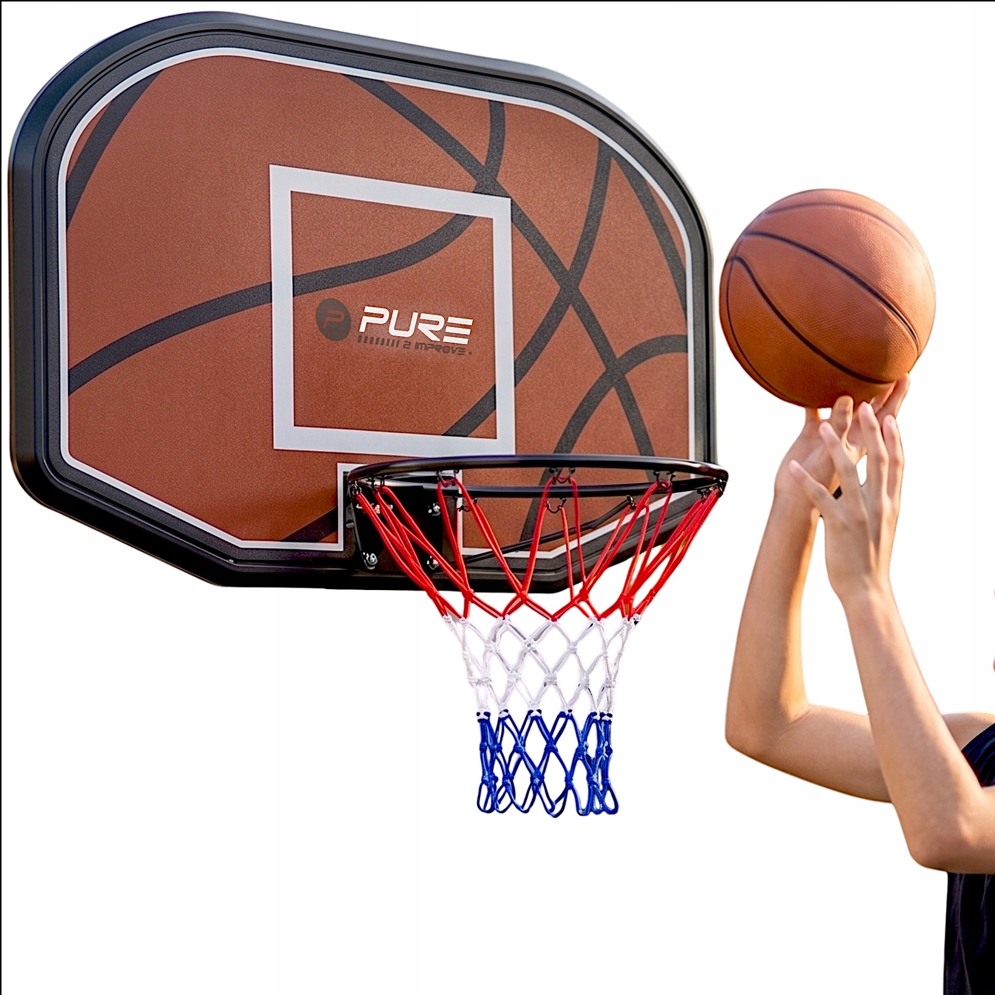 Tabule Na Basketbalový Koš Voděodolná 110x73 cm Obruč Síťka Pure