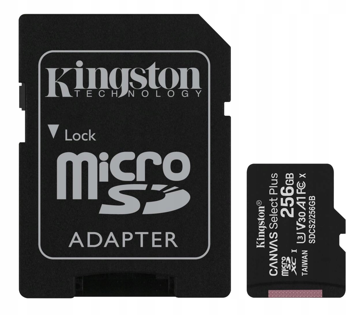 Karta pamięci microSDXC Kingston 256GB Canvas Select Plus V30 U3 + Adapter